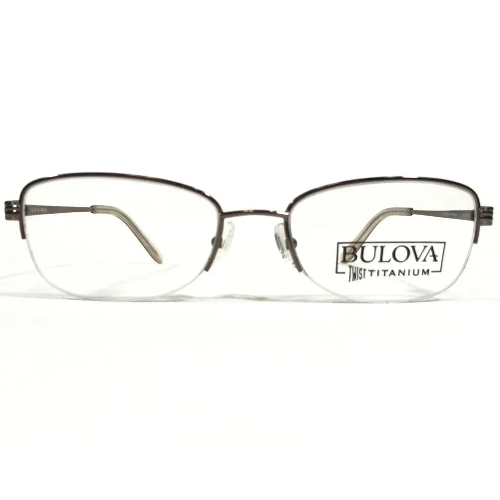 Bulova Eyeglasses Frames ASHBURN BROWN Rectangular Half Rim 52-18-135